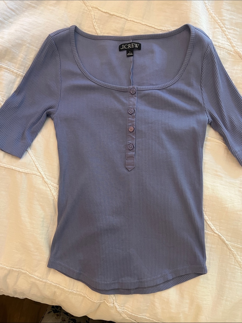 J. Crew ribbed purple shirt